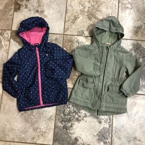Toddler Jackets Girl 3T Green Army & Polka Dot